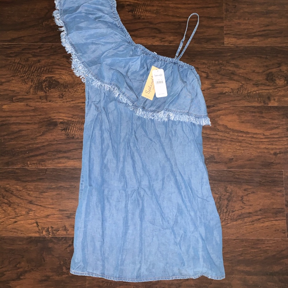 NWT Splendid Denim Chambray Fringe Dress M